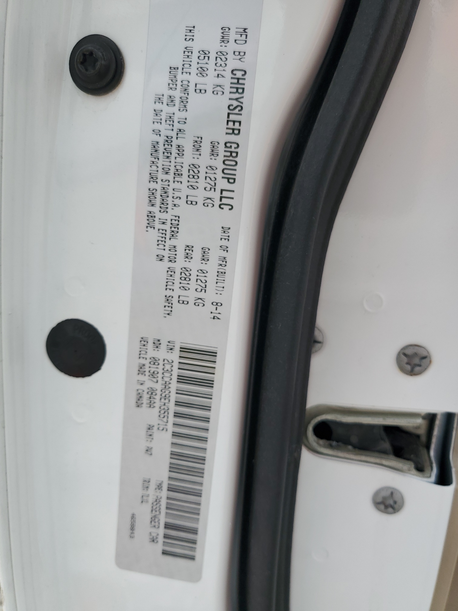 2C3CCAAG9EH355715 2014 Chrysler 300