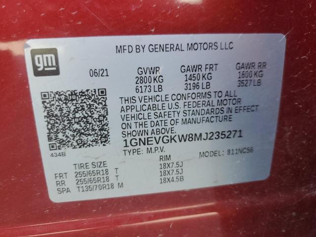 1GNEVGKW8MJ235271 Chevrolet Traverse L 14