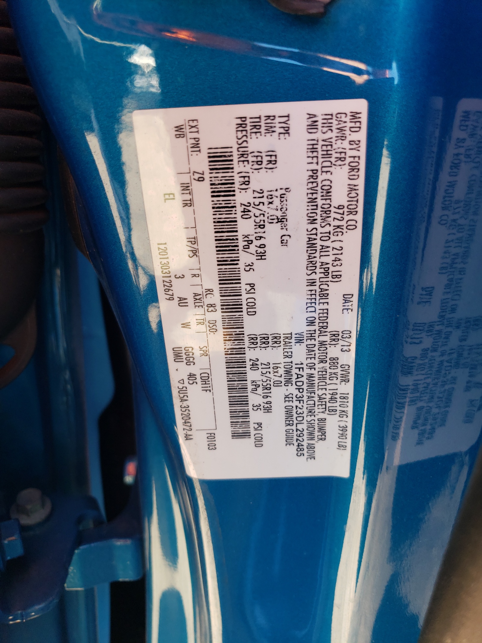 1FADP3F23DL292485 2013 Ford Focus Se