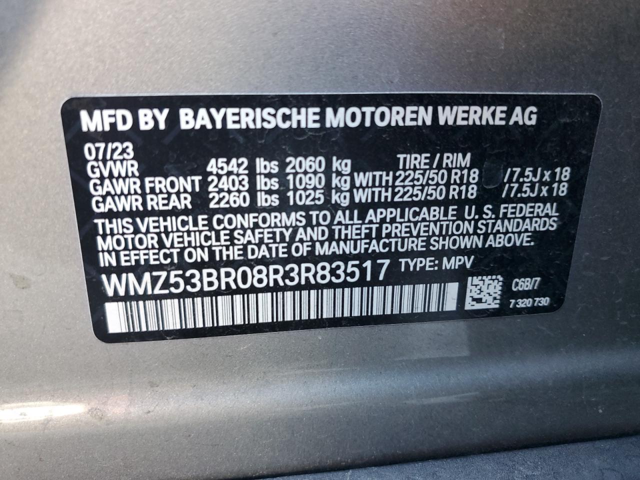 2024 Mini Cooper S Countryman VIN: WMZ53BR08R3R83517 Lot: 64059204