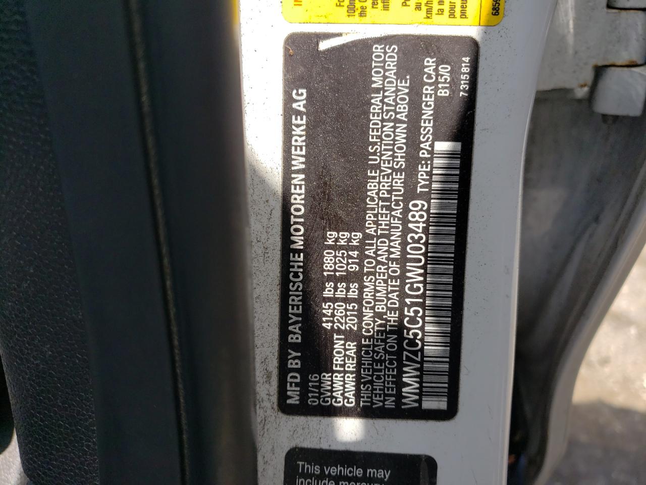 2016 Mini Cooper S Countryman VIN: WMWZC5C51GWU03489 Lot: 64991974