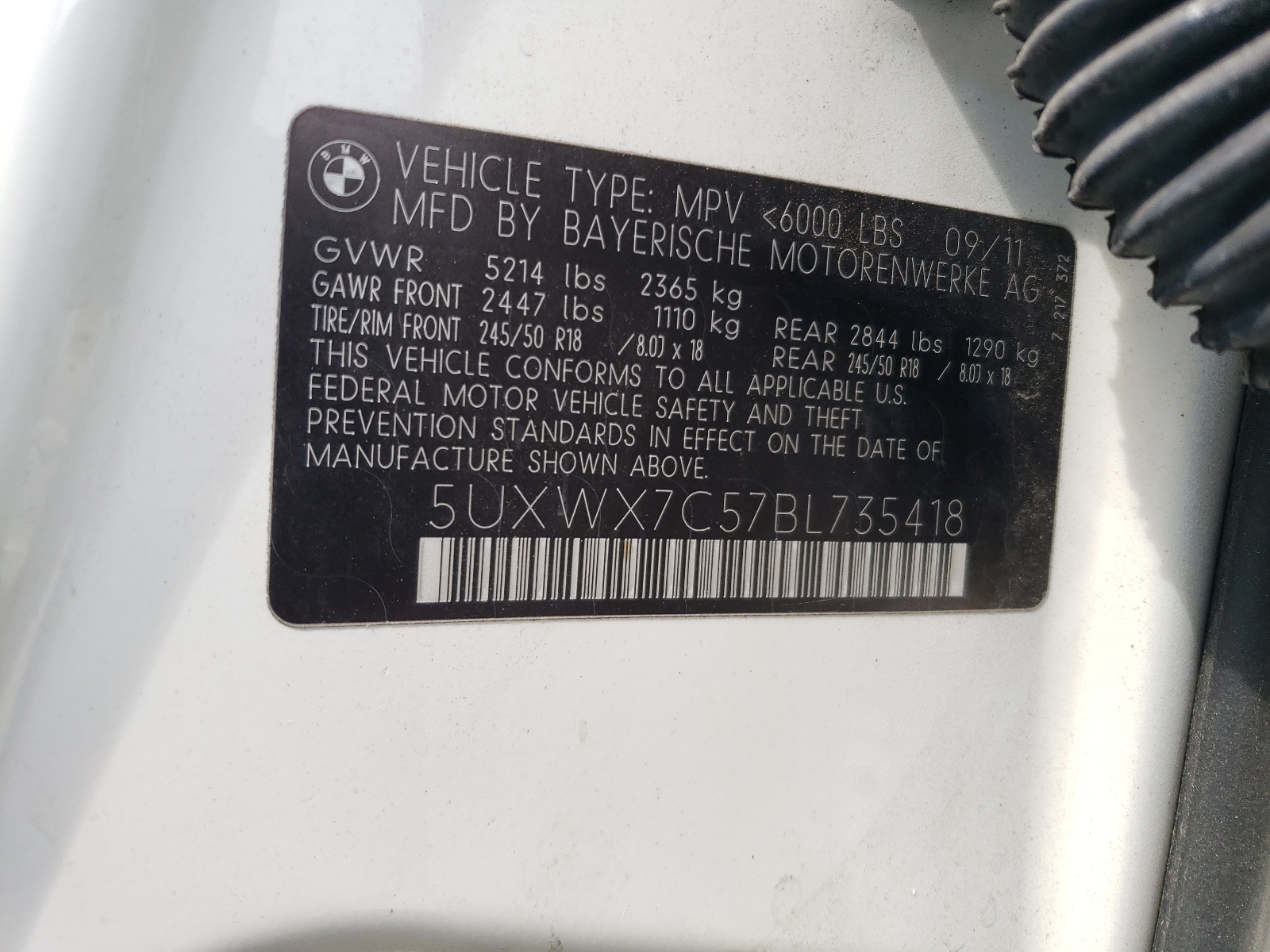 5UXWX7C57BL735418 2011 BMW X3 xDrive35I