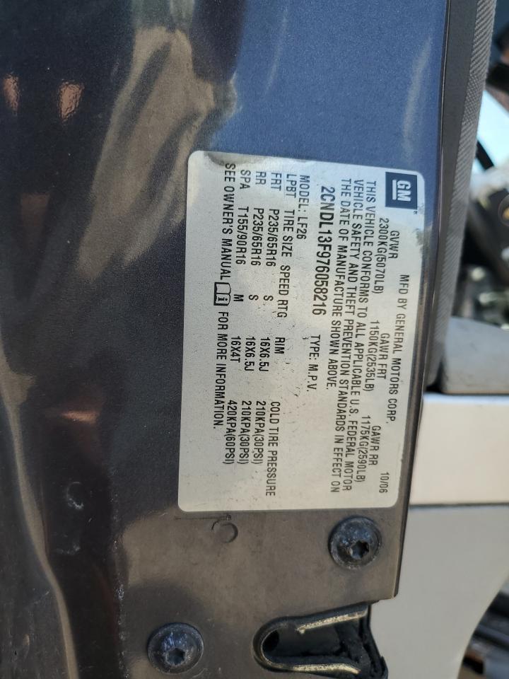 2007 Chevrolet Equinox Ls VIN: 2CNDL13F976058216 Lot: 63475224