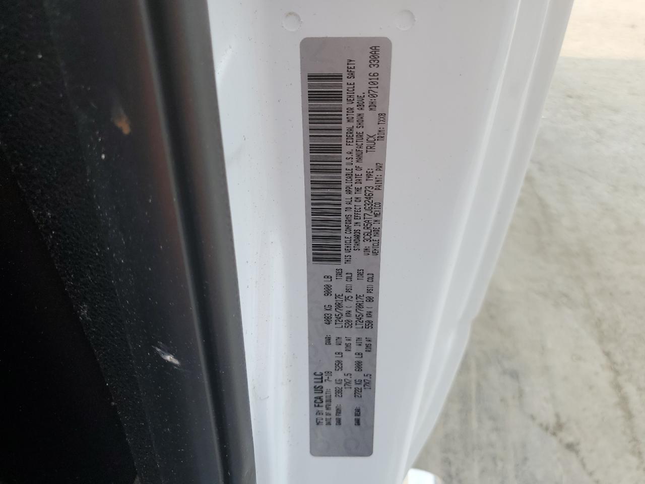 2018 Ram 2500 St VIN: 3C6LR5AT7JG324673 Lot: 63285224