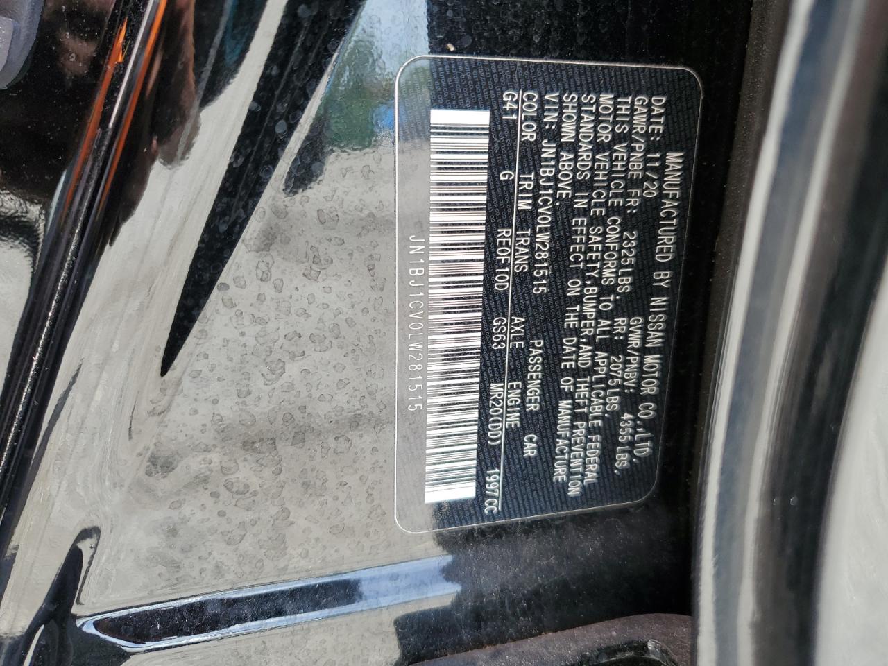 2020 Nissan Rogue Sport S VIN: JN1BJ1CV0LW281515 Lot: 63925834