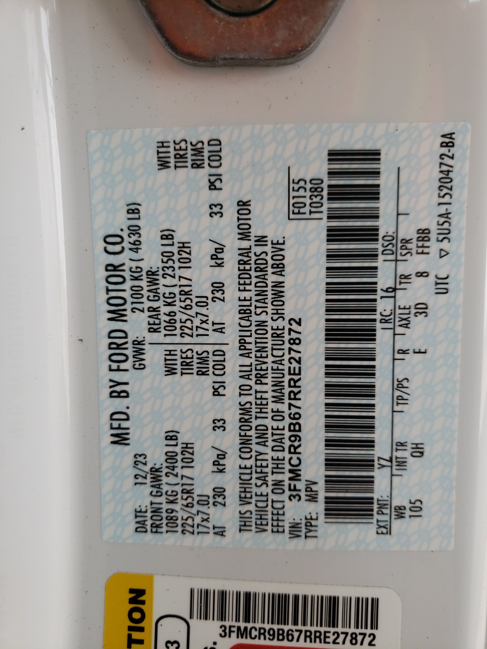 3FMCR9B67RRE27872 2024 Ford Bronco Sport Big Bend