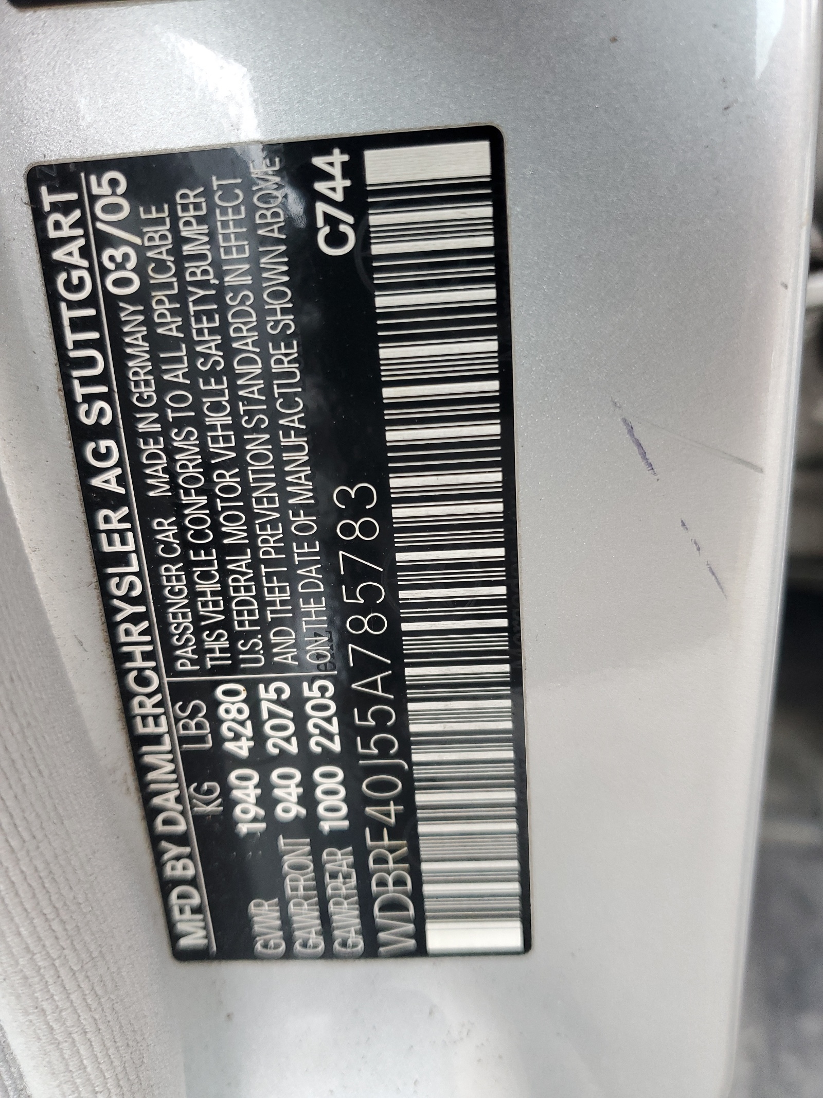 WDBRF40J55A785783 2005 Mercedes-Benz C 230K Sport Sedan