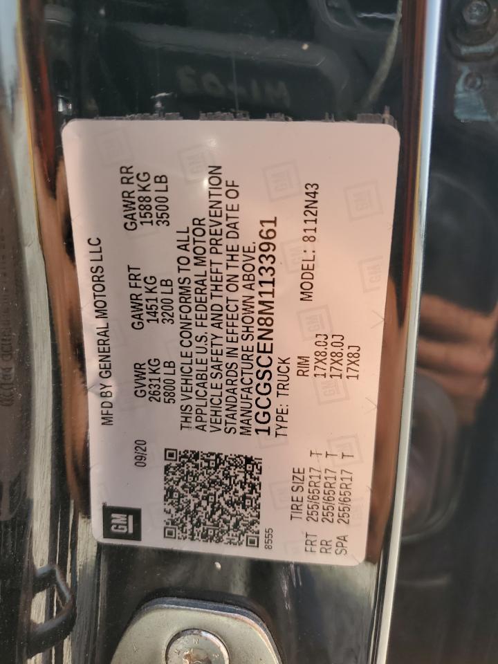 2021 Chevrolet Colorado Lt VIN: 1GCGSCEN8M1133961 Lot: 61871354