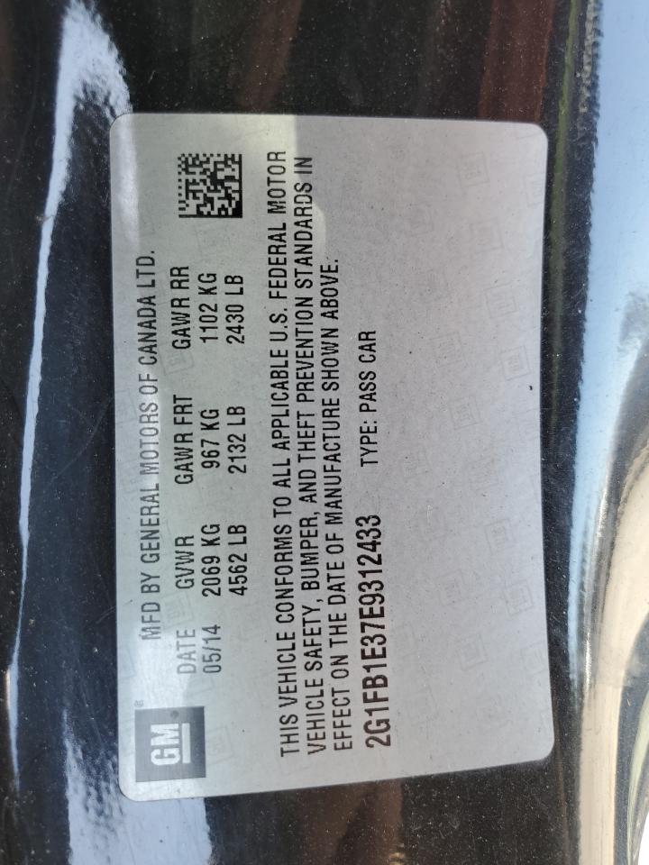 2014 Chevrolet Camaro Lt VIN: 2G1FB1E37E9312433 Lot: 64419074