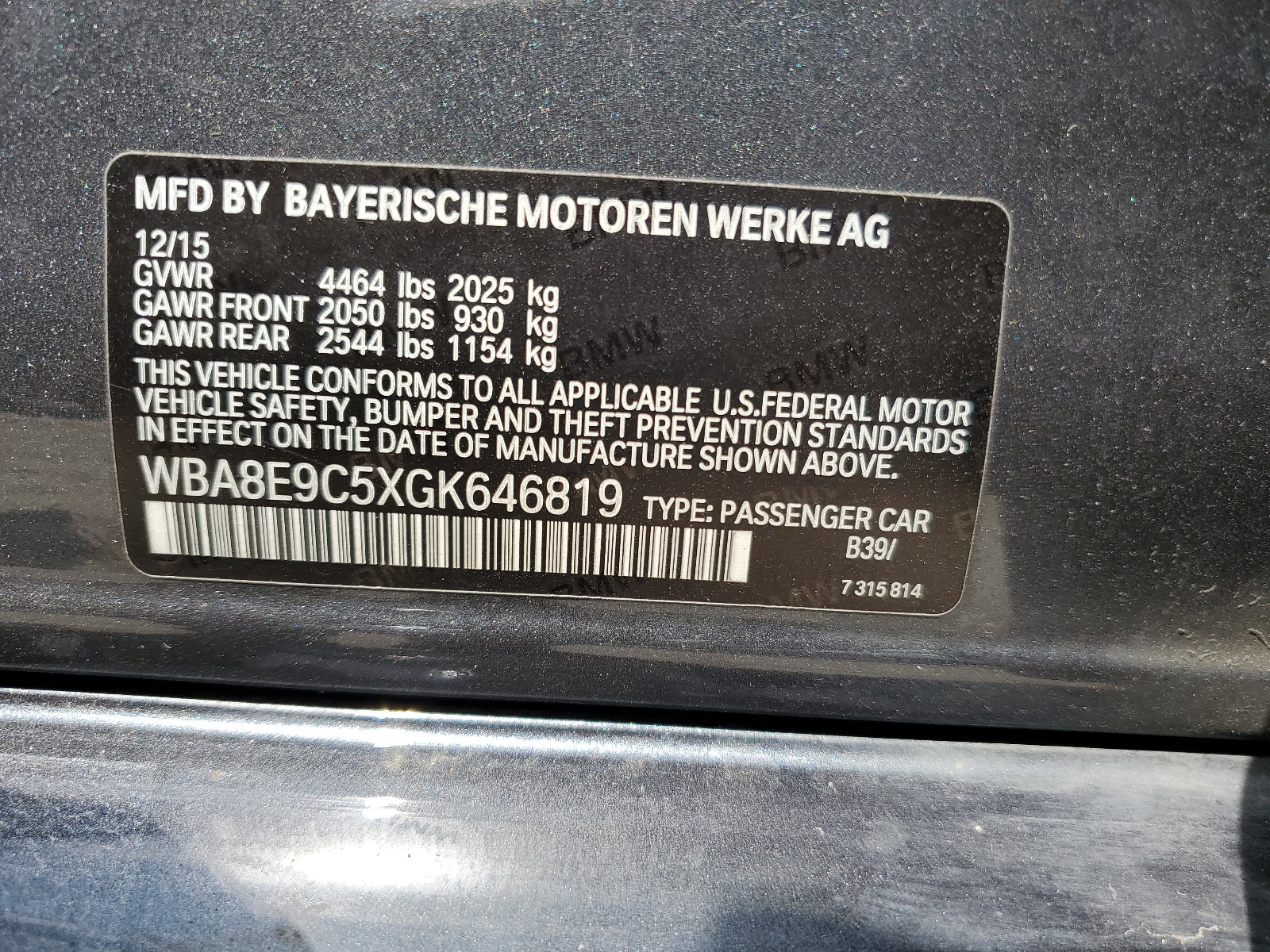 WBA8E9C5XGK646819 2016 BMW 328 I Sulev