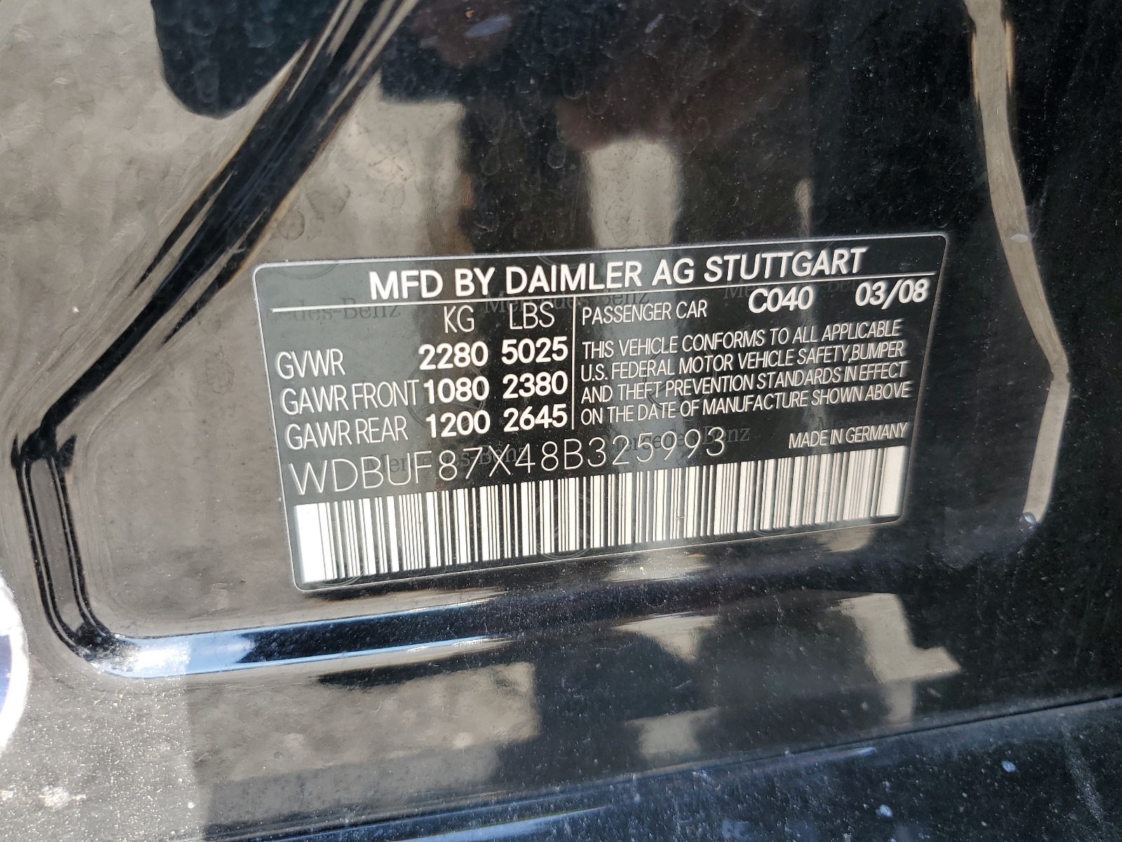 WDBUF87X48B325993 2008 Mercedes-Benz E 350 4Matic