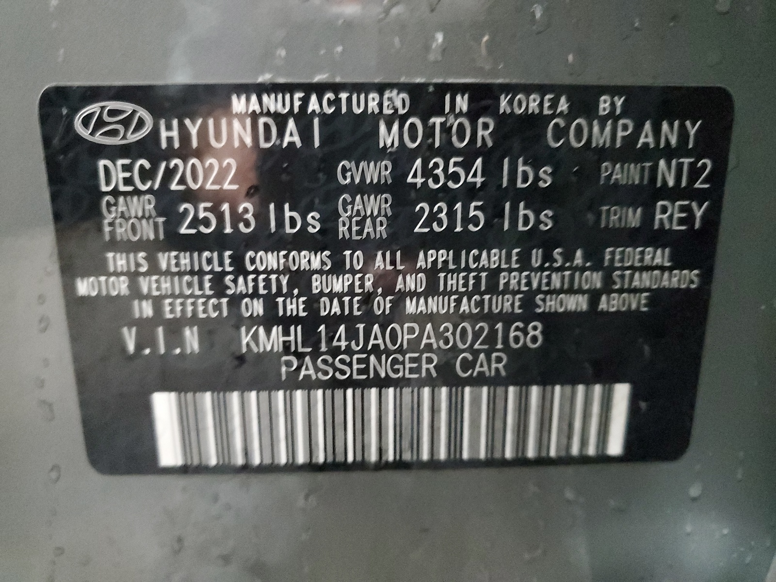 KMHL14JA0PA302168 2023 Hyundai Sonata Sel