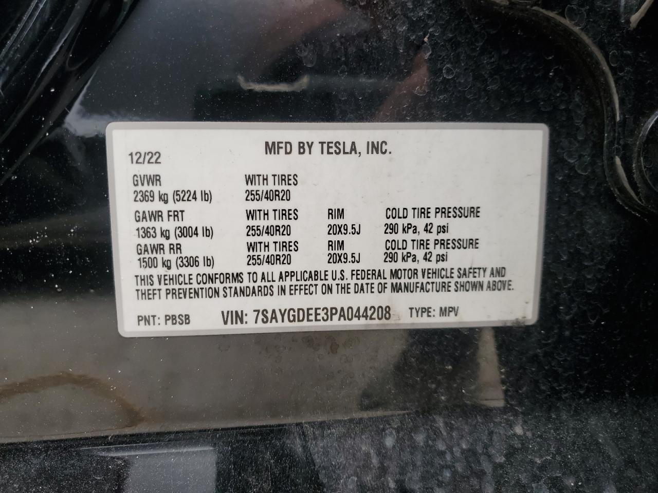 7SAYGDEE3PA044208 2023 Tesla Model Y