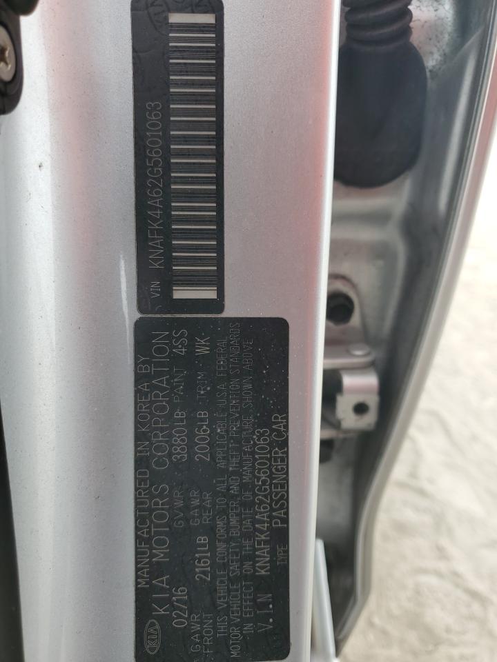 2016 Kia Forte Lx VIN: KNAFK4A62G5601063 Lot: 62256584