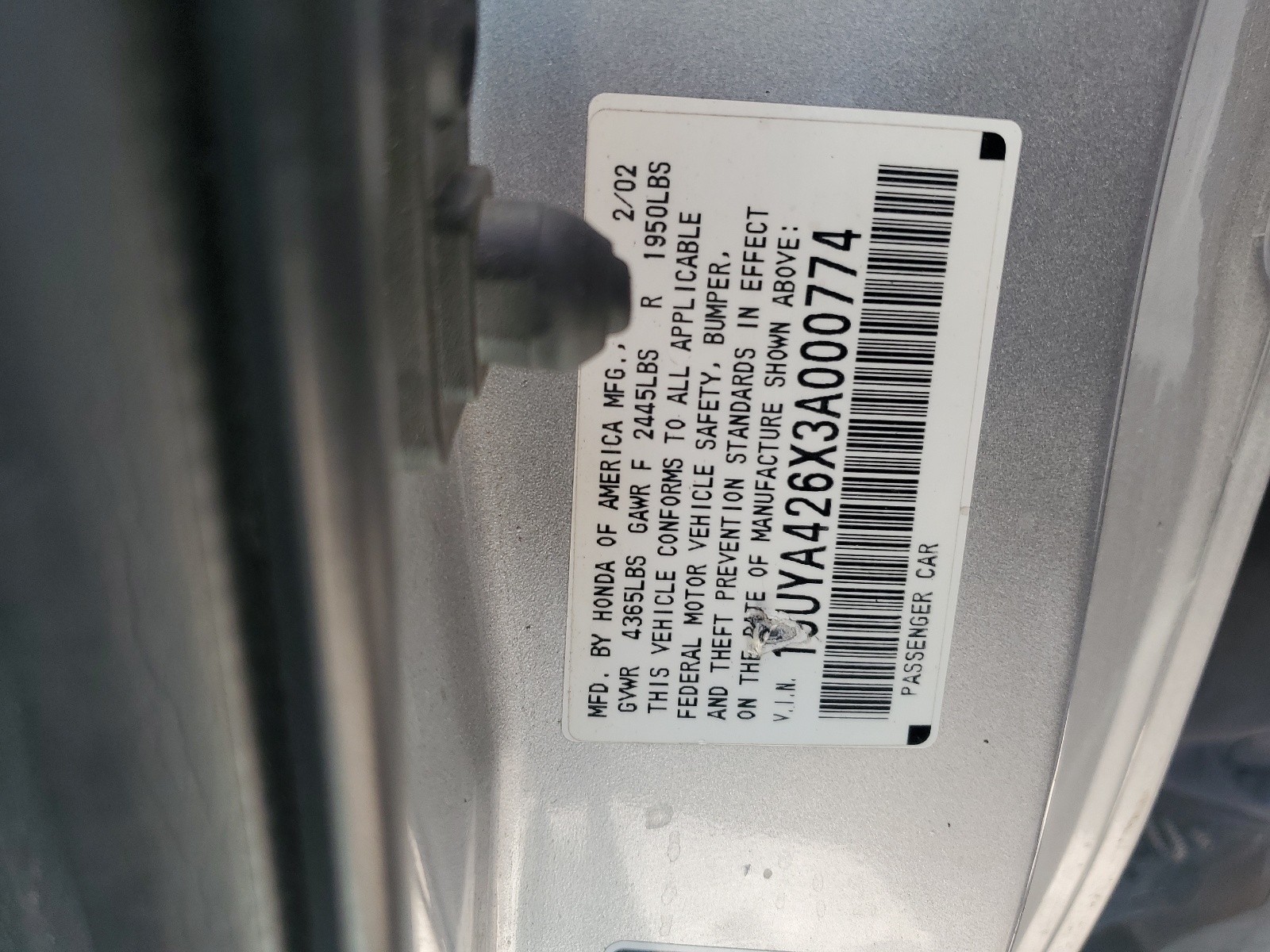 19UYA426X3A000774 2003 Acura 3.2Cl Type-S