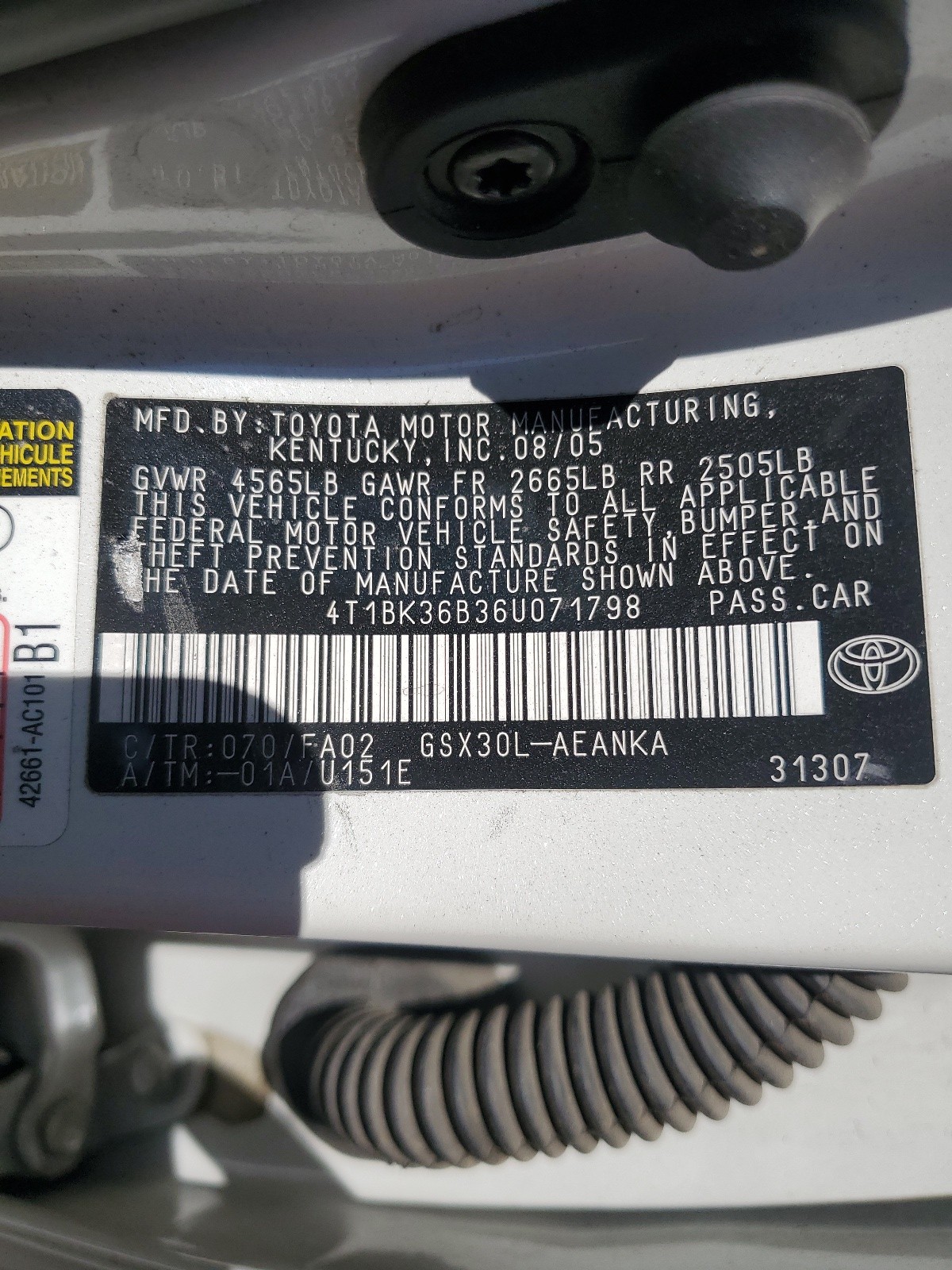 4T1BK36B36U071798 2006 Toyota Avalon Xl