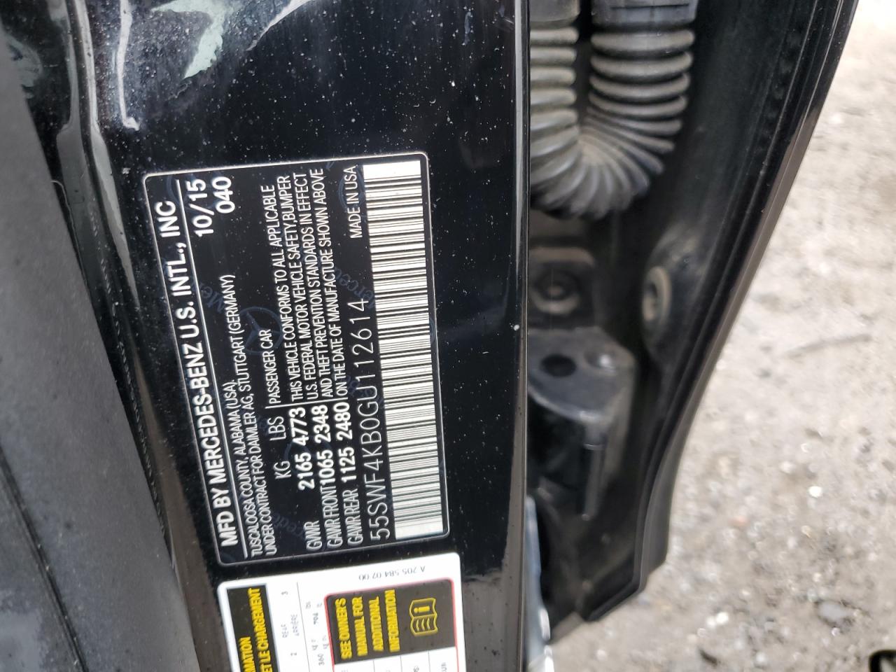 2016 Mercedes-Benz C 300 4Matic VIN: 55SWF4KB0GU112614 Lot: 63971014