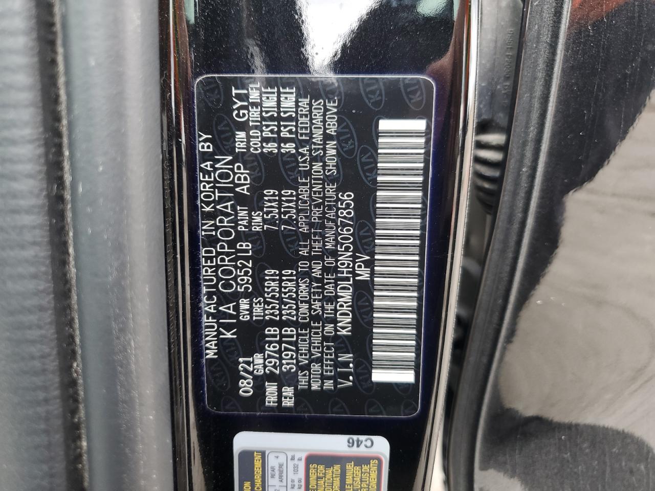 2022 Kia Sorento Sx Prestige VIN: KNDRMDLH9N5067856 Lot: 62388384