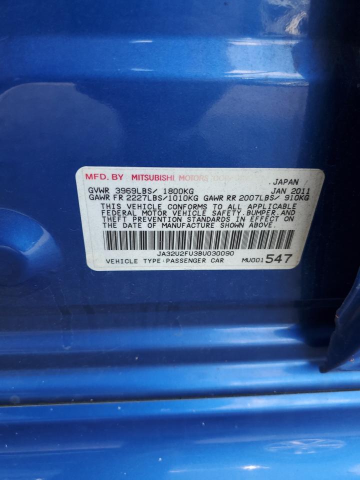 2011 Mitsubishi Lancer Es/Es Sport VIN: JA32U2FU3BU030090 Lot: 61928084