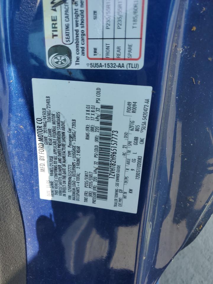 2006 Ford Mustang Gt VIN: 1ZVHT82H965157773 Lot: 61399234