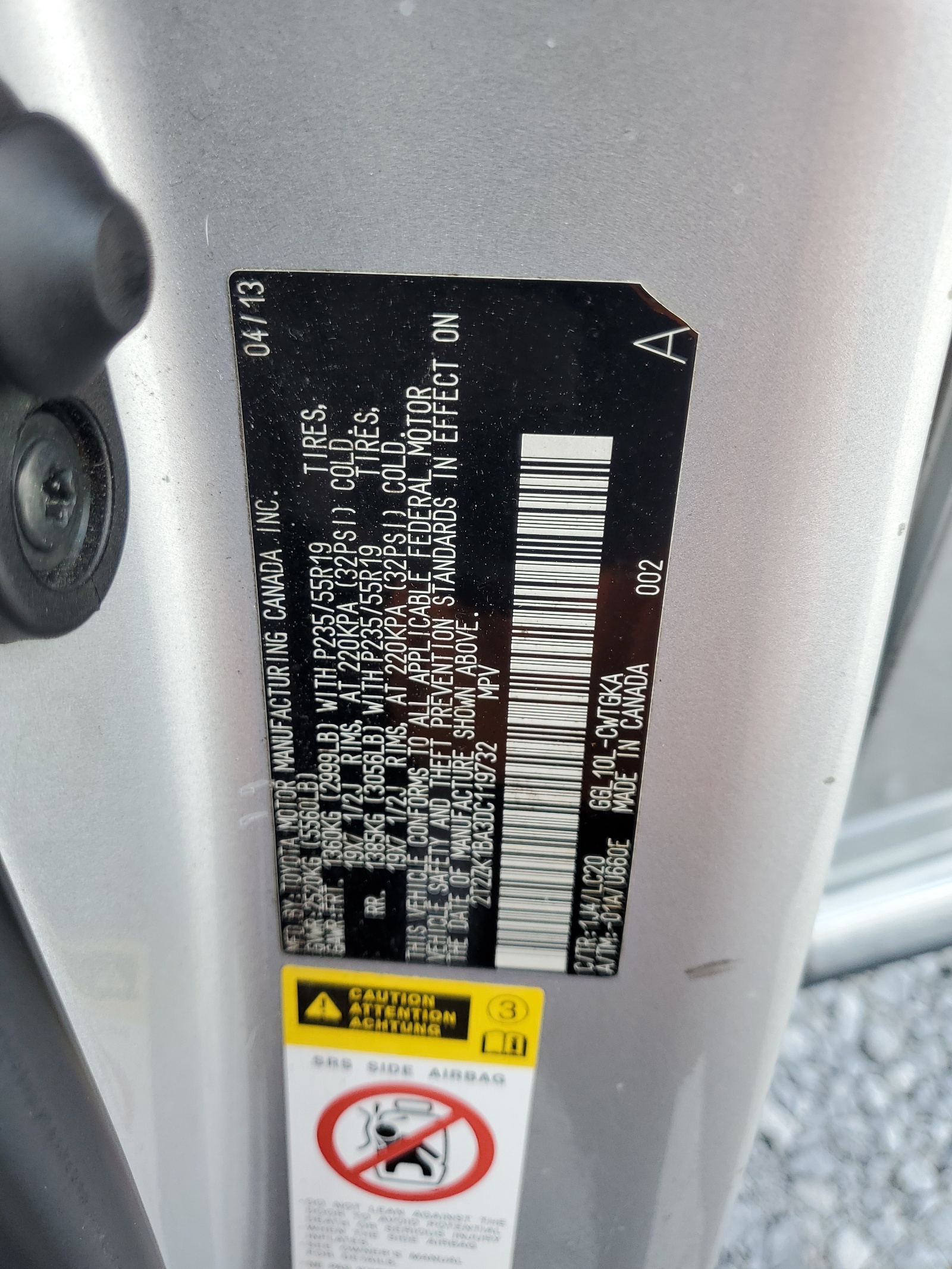 2T2ZK1BA3DC119732 2013 Lexus Rx 350