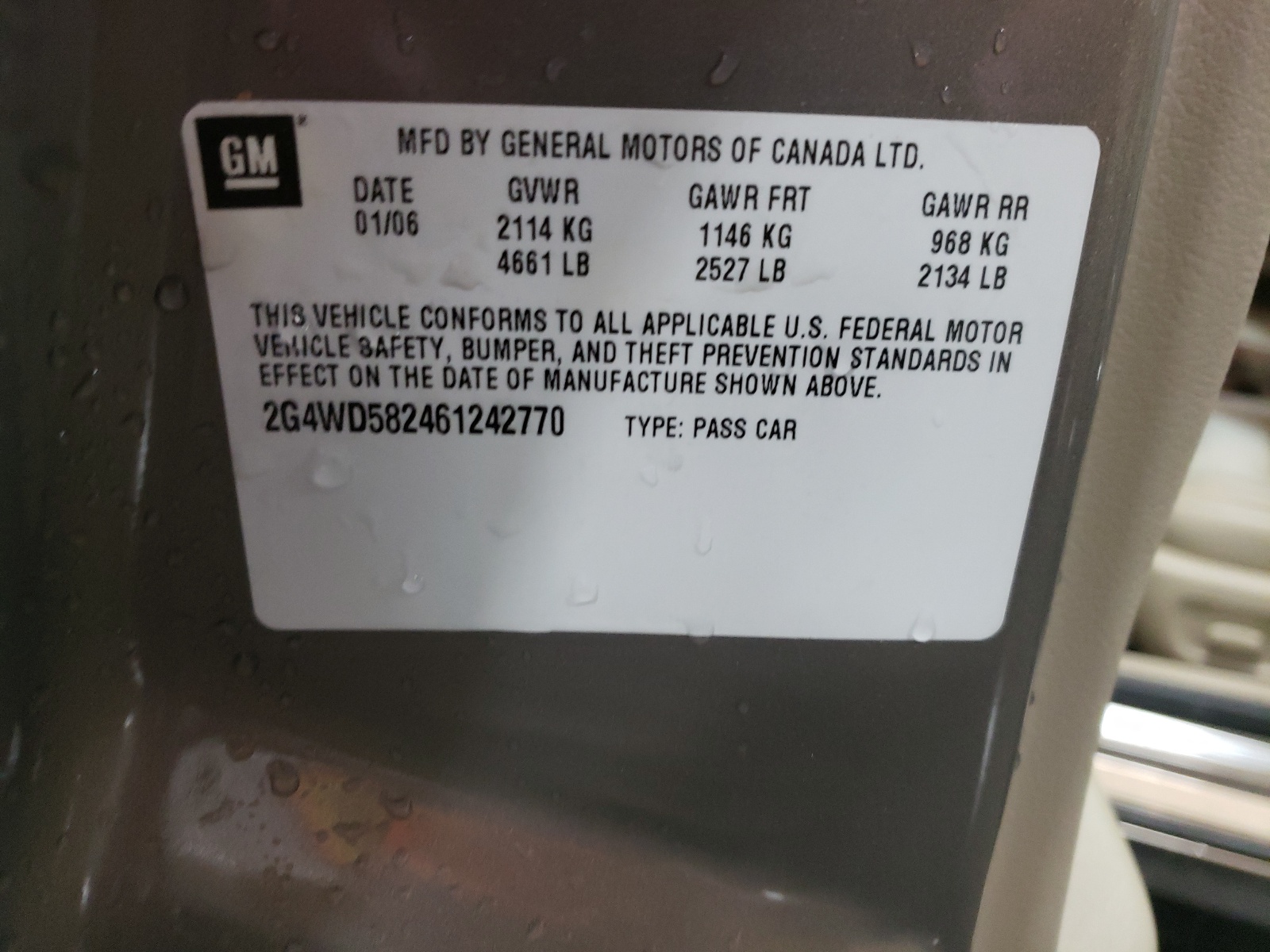 2G4WD582461242770 2006 Buick Lacrosse Cxl