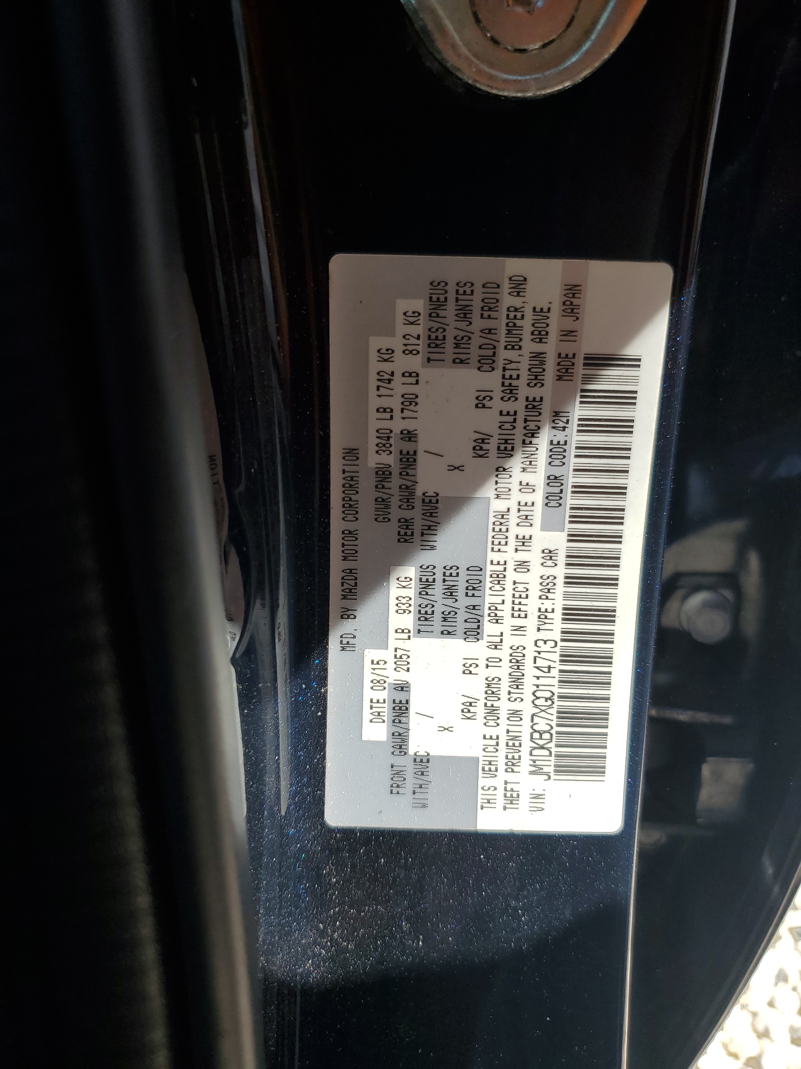 JM1DKBC7XG0114713 2016 Mazda Cx-3 Touring