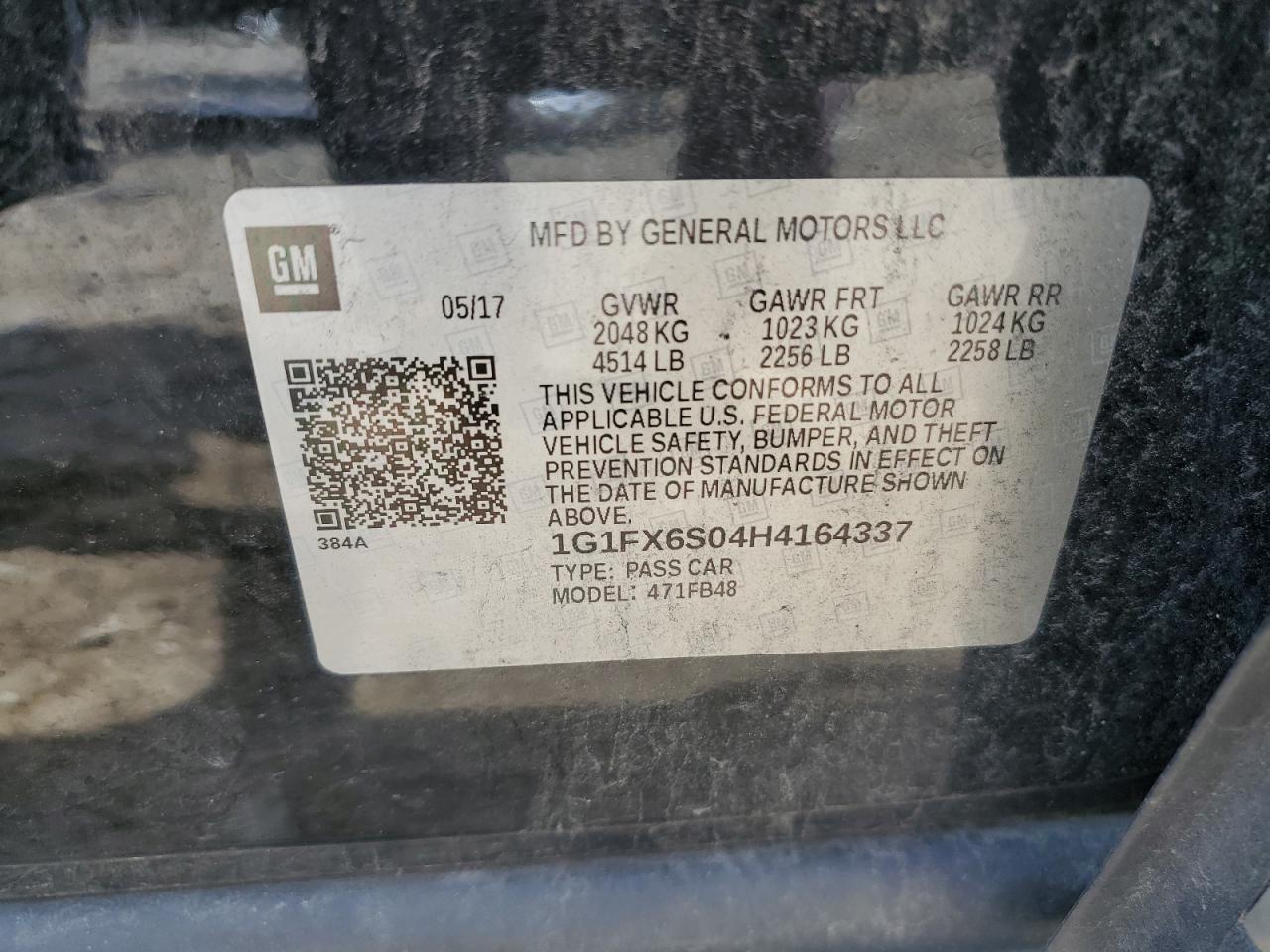 2017 Chevrolet Bolt Ev Premier VIN: 1G1FX6S04H4164337 Lot: 60853794