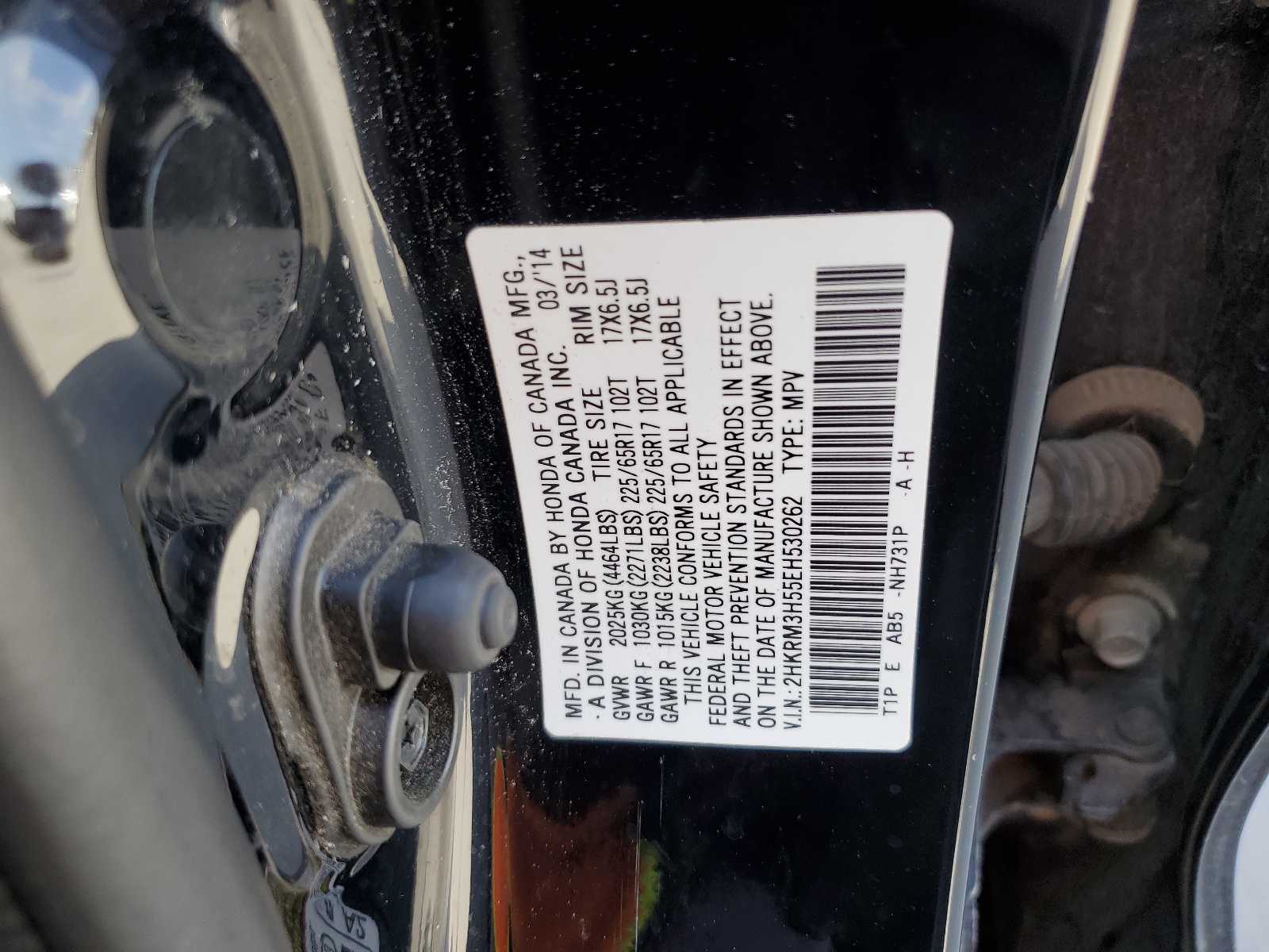 2HKRM3H55EH530262 2014 Honda Cr-V Ex