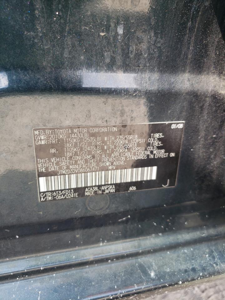 2008 Toyota Rav4 Sport VIN: JTMZD32V086067471 Lot: 64985284