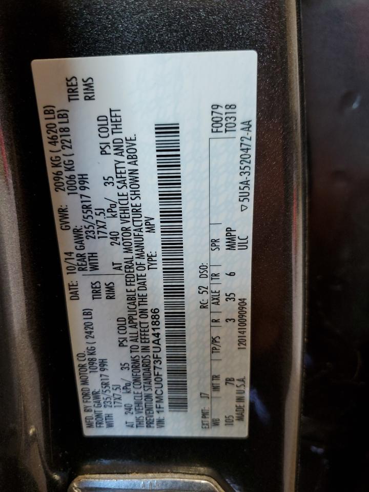 2015 Ford Escape S VIN: 1FMCU0F73FUA41886 Lot: 62433354