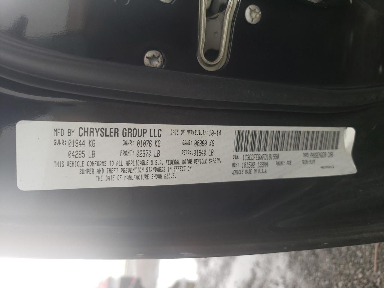 2015 Dodge Dart Gt VIN: 1C3CDFEBXFD181550 Lot: 64406814