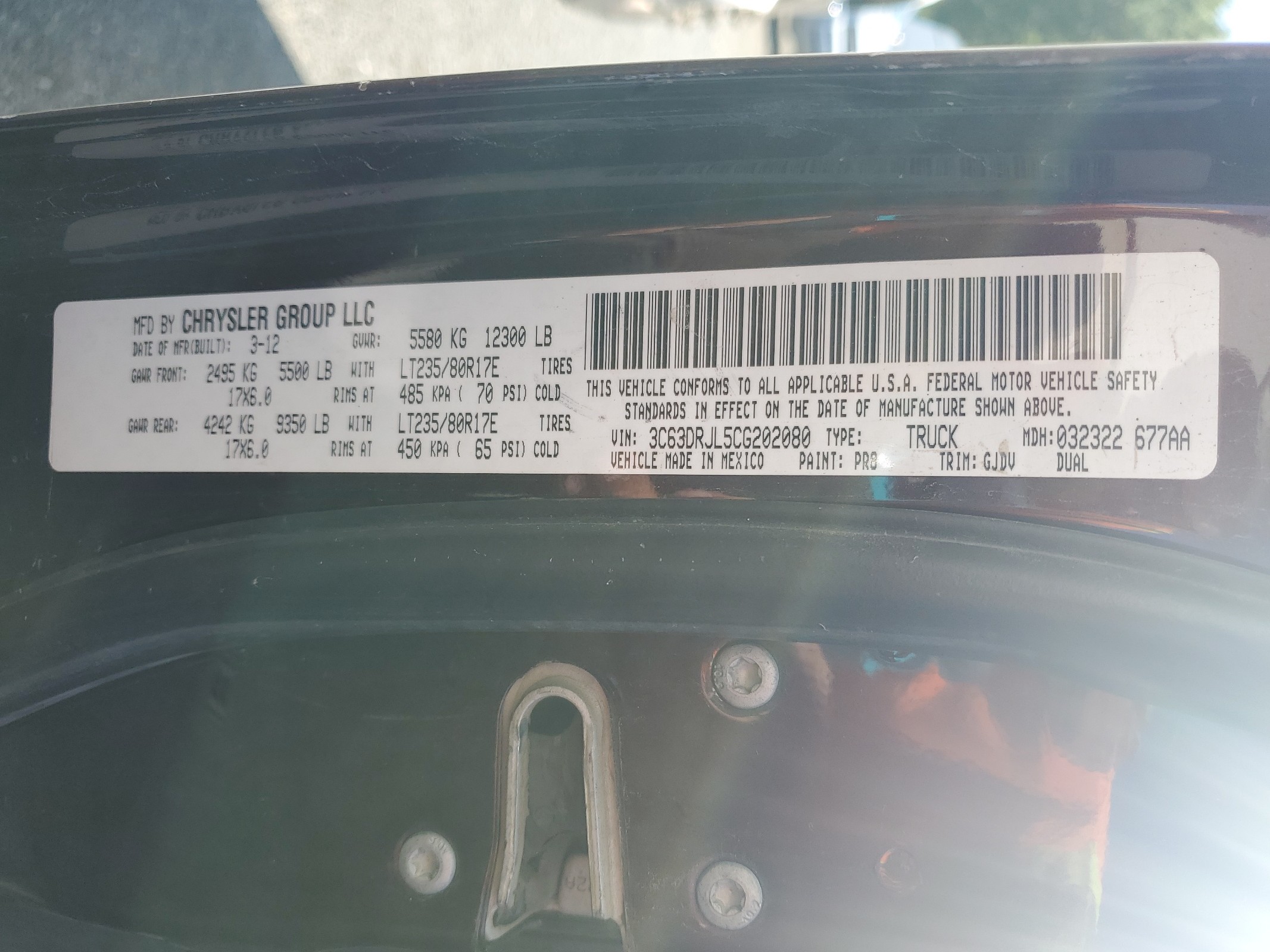 3C63DRJL5CG202080 2012 Dodge Ram 3500 Laramie