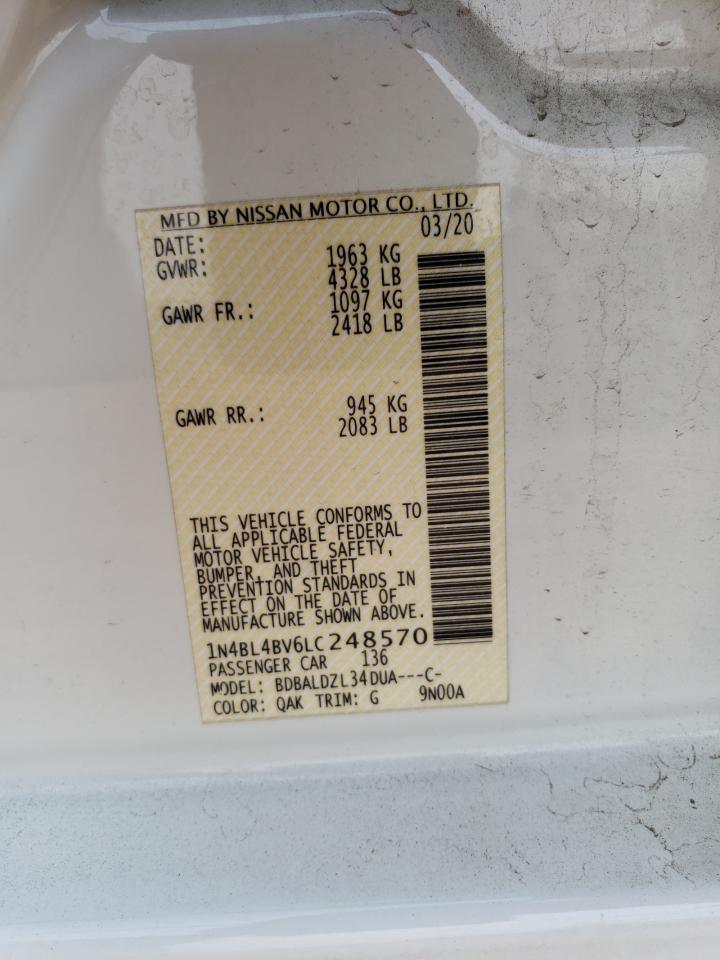 2020 Nissan Altima S VIN: 1N4BL4BV6LC248570 Lot: 64507804