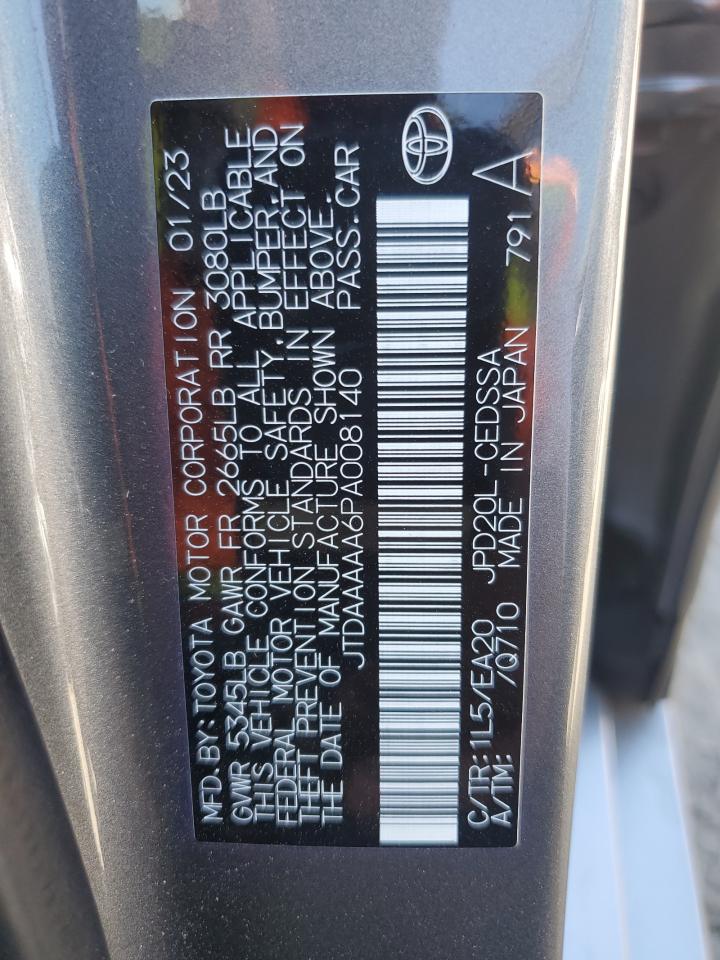 2023 Toyota Mirai Xle VIN: JTDAAAAA6PA008140 Lot: 61718554