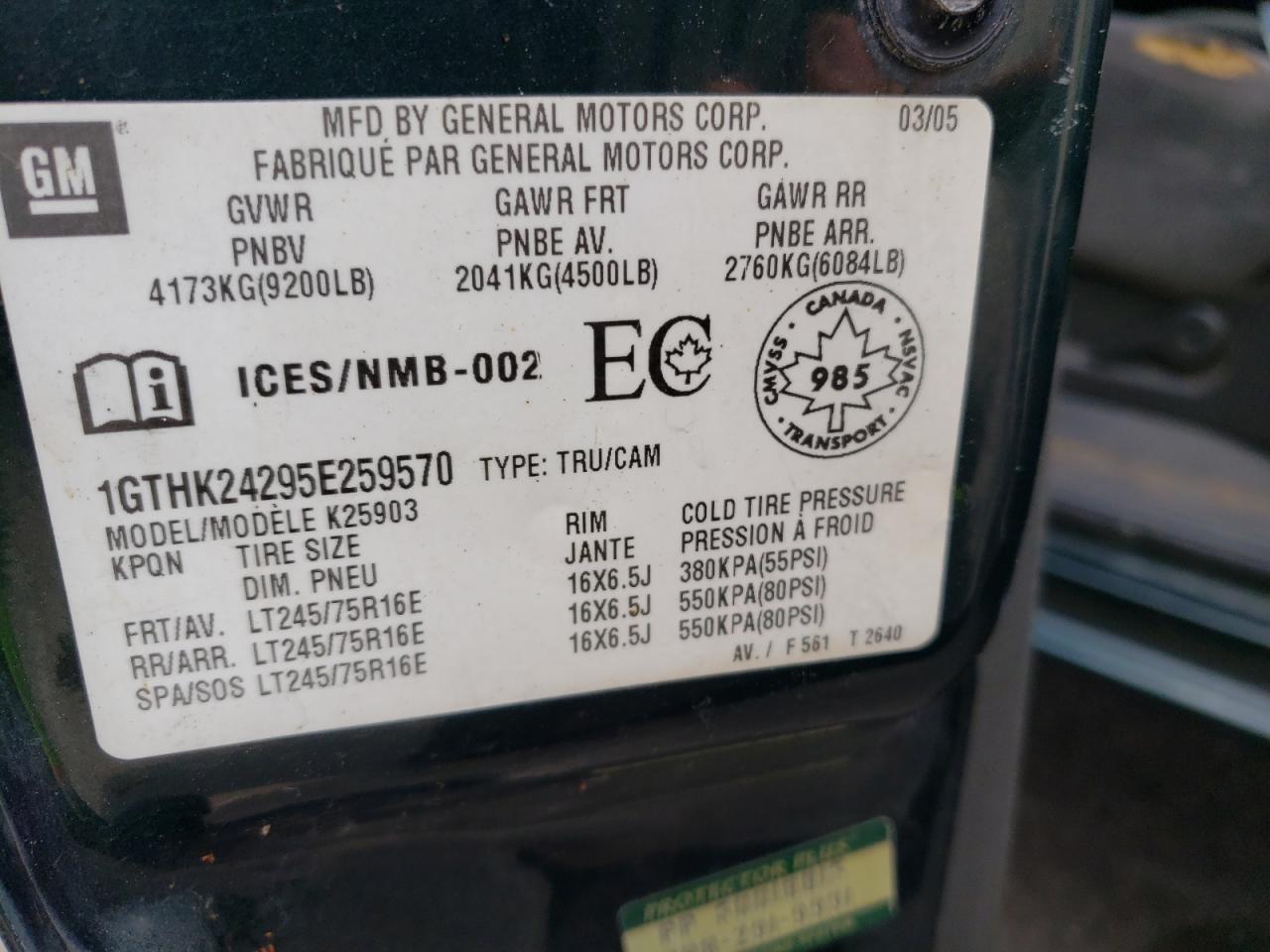 2005 GMC Sierra K2500 Heavy Duty VIN: 1GTHK24295E259570 Lot: 63214984