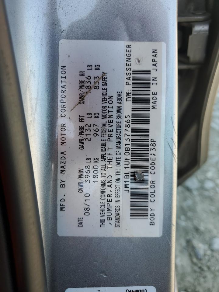 2011 Mazda 3 I VIN: JM1BL1UF0B1377865 Lot: 63253824