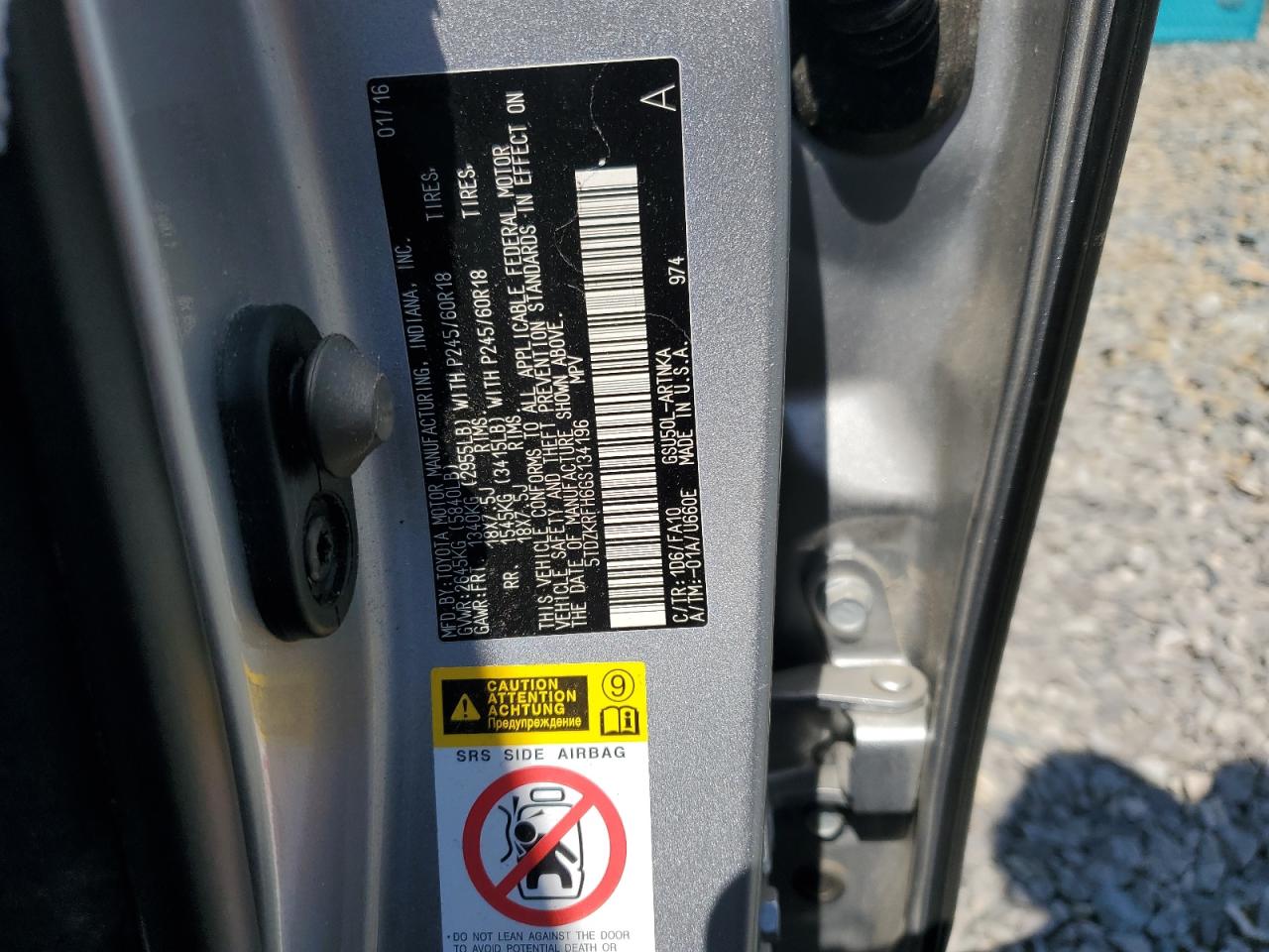 2016 Toyota Highlander Le VIN: 5TDZKRFH6GS134196 Lot: 63603084