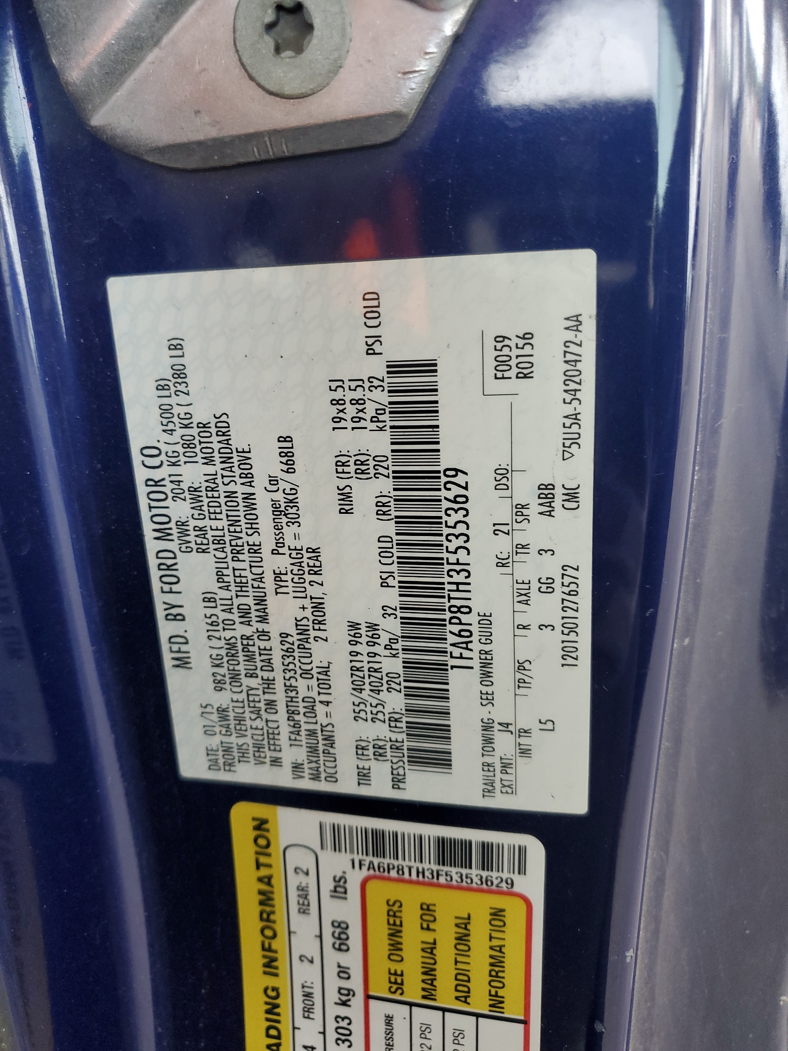 1FA6P8TH3F5353629 2015 Ford Mustang