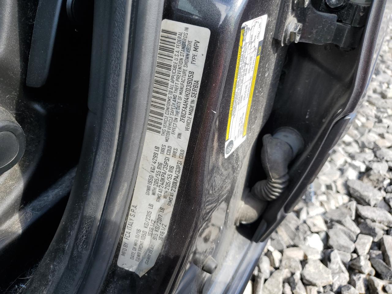 2017 Fiat 500L Pop VIN: ZFBCFAAH4HZ039058 Lot: 60996094