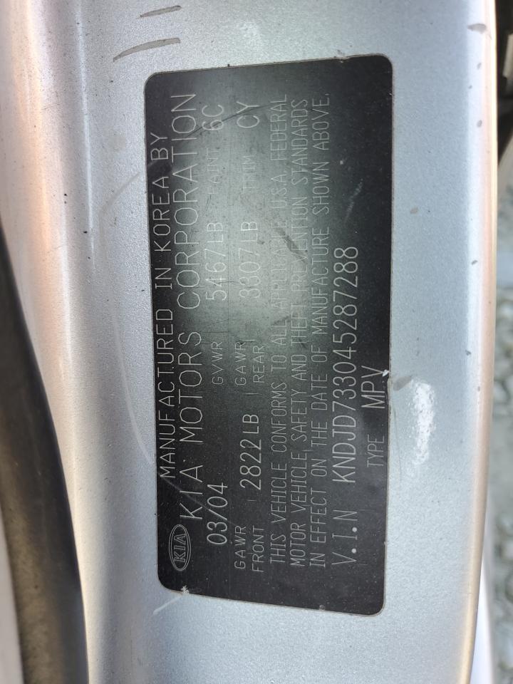 2004 Kia Sorento Ex VIN: KNDJD733045287288 Lot: 61608234