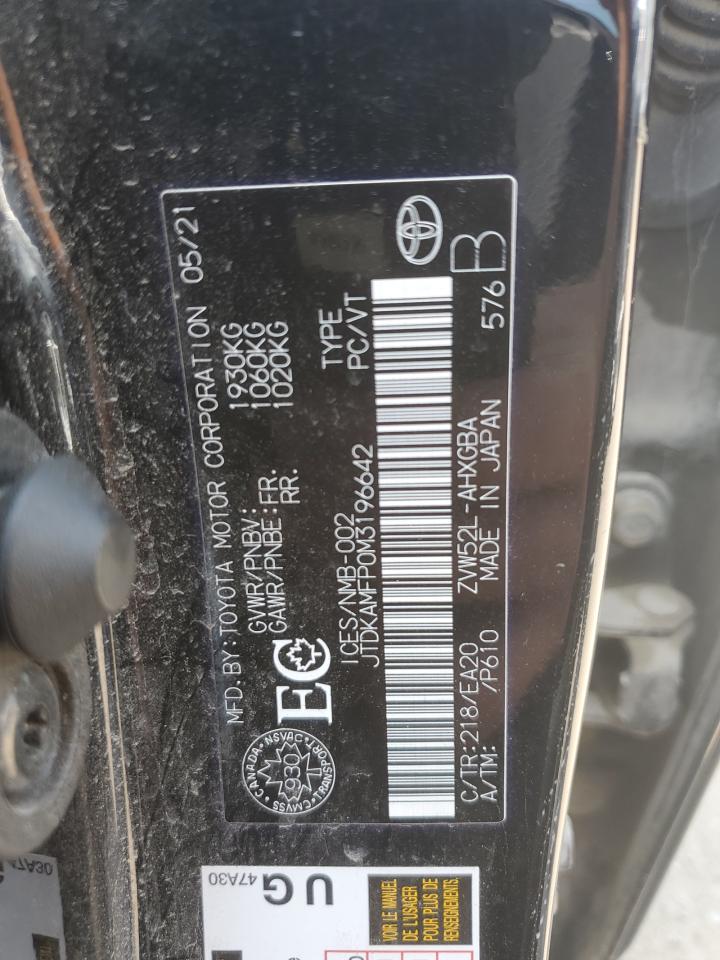 2021 Toyota Prius Prime Le VIN: JTDKAMFP0M3196642 Lot: 64202744