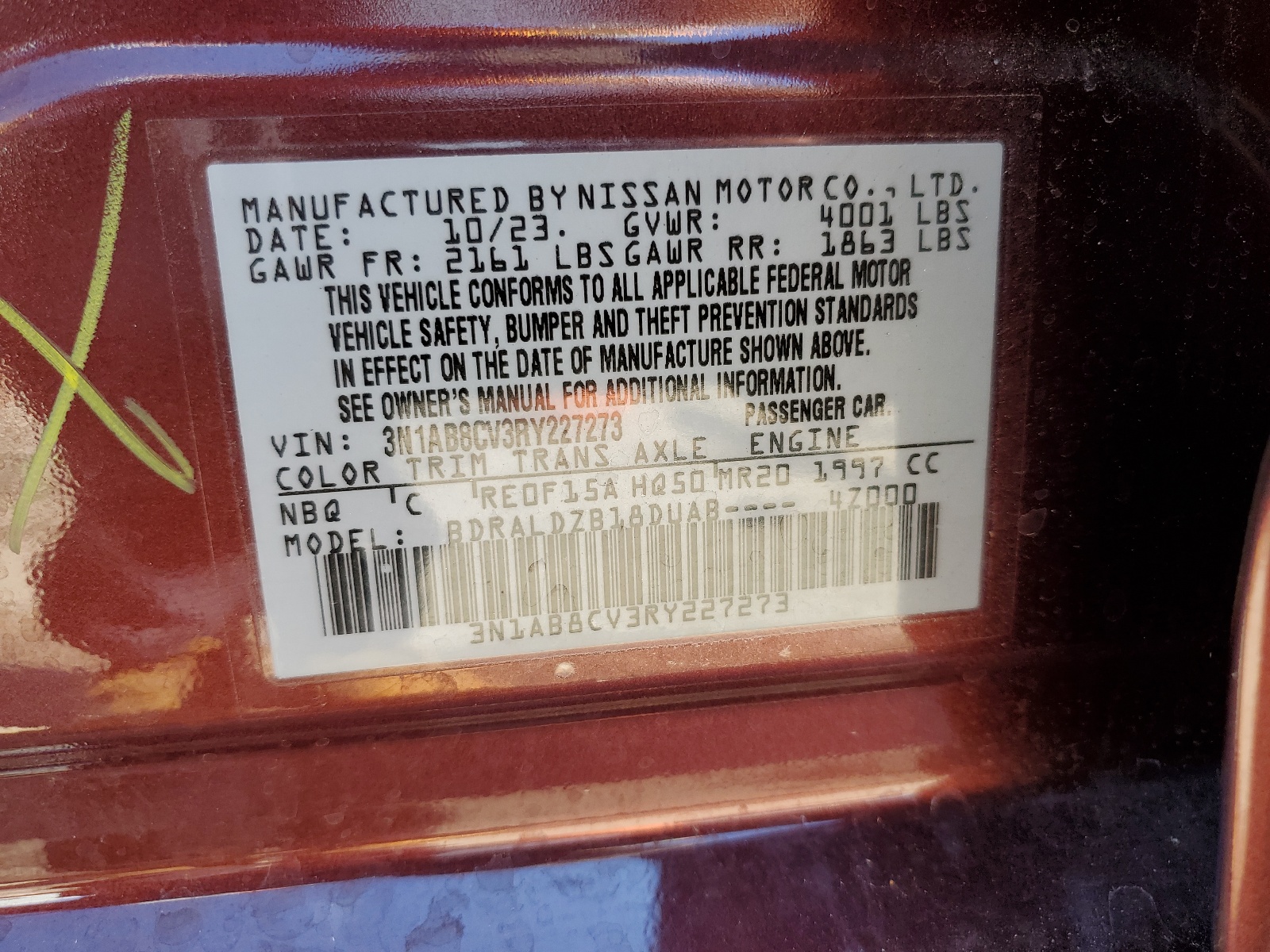 3N1AB8CV3RY227273 2024 Nissan Sentra Sv