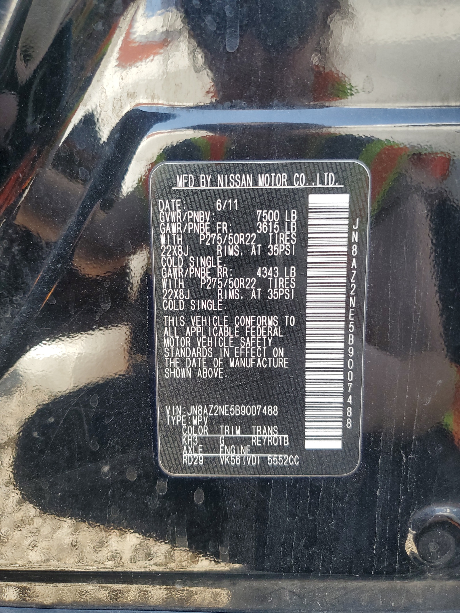 JN8AZ2NE5B9007488 2011 Infiniti Qx56