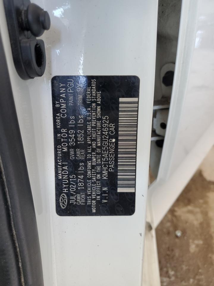 2016 Hyundai Accent Se VIN: KMHCT5AE5GU246925 Lot: 62074804