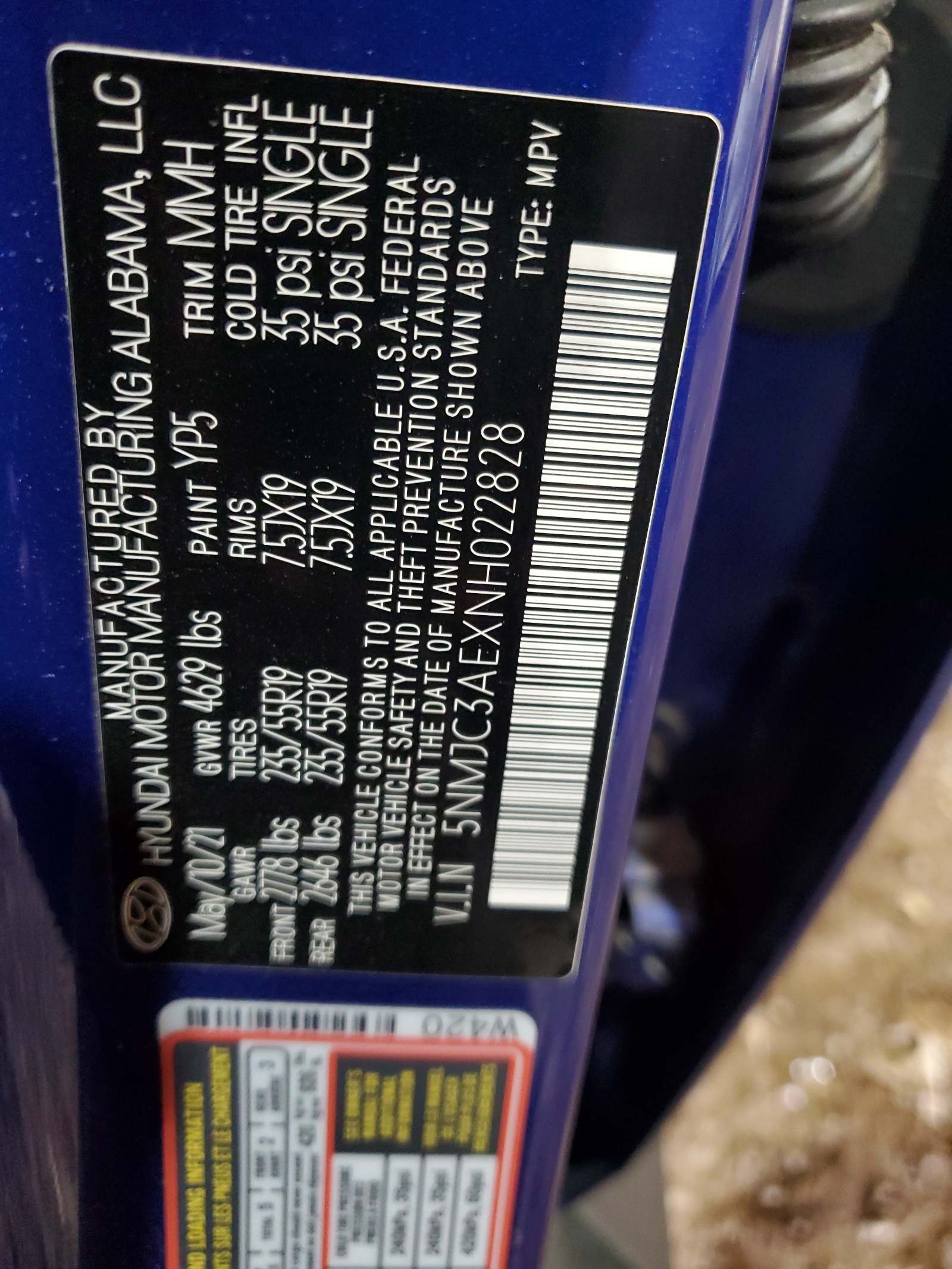 5NMJC3AEXNH022828 2022 Hyundai Tucson Sel