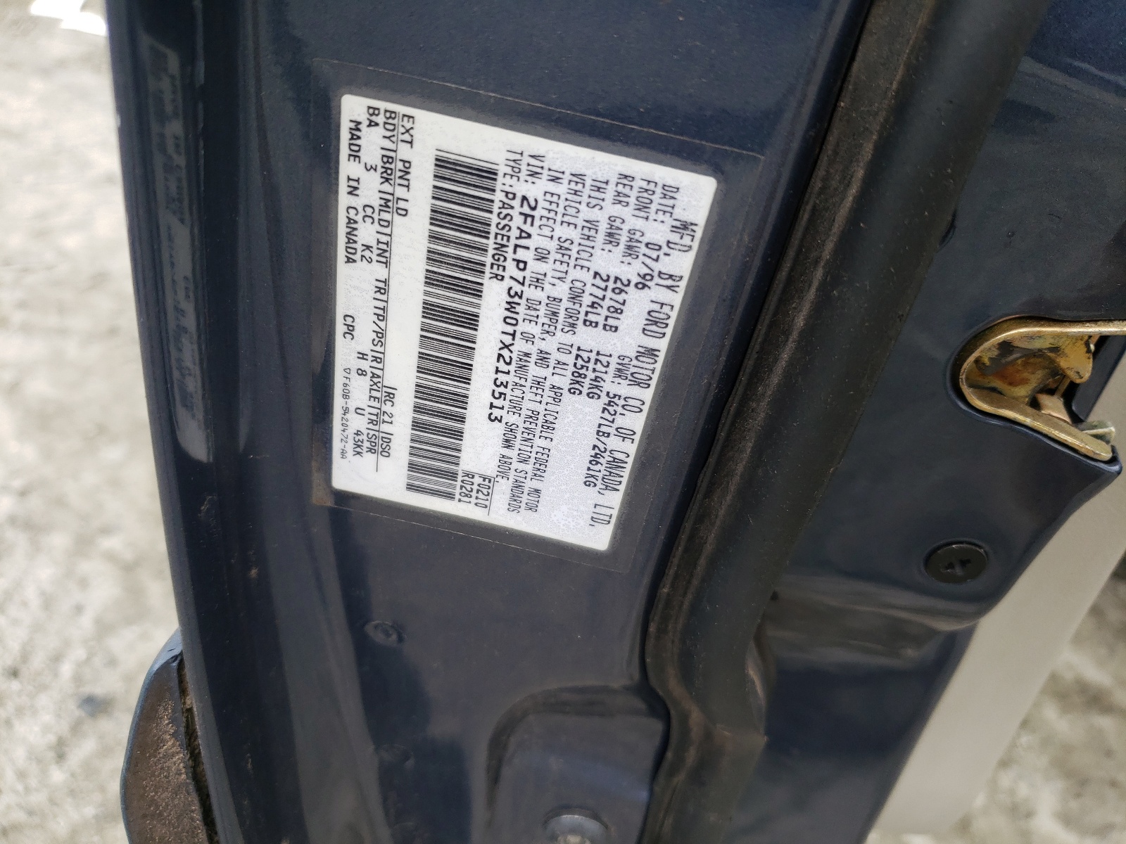 2FALP73W0TX213513 1996 Ford Crown Victoria