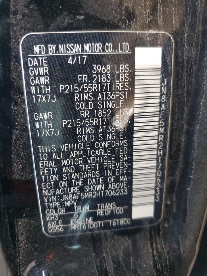 2017 Nissan Juke S VIN: JN8AF5MR2HT706233 Lot: 61946374