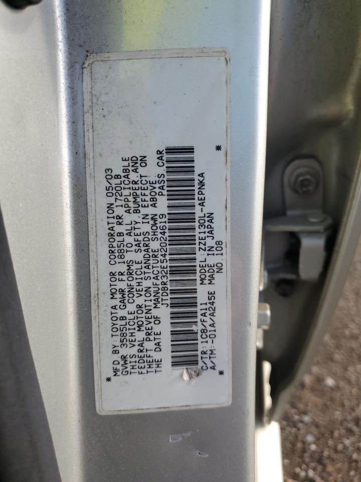 2004 Toyota Corolla Ce VIN: JTDBR32E542024619 Lot: 65113564