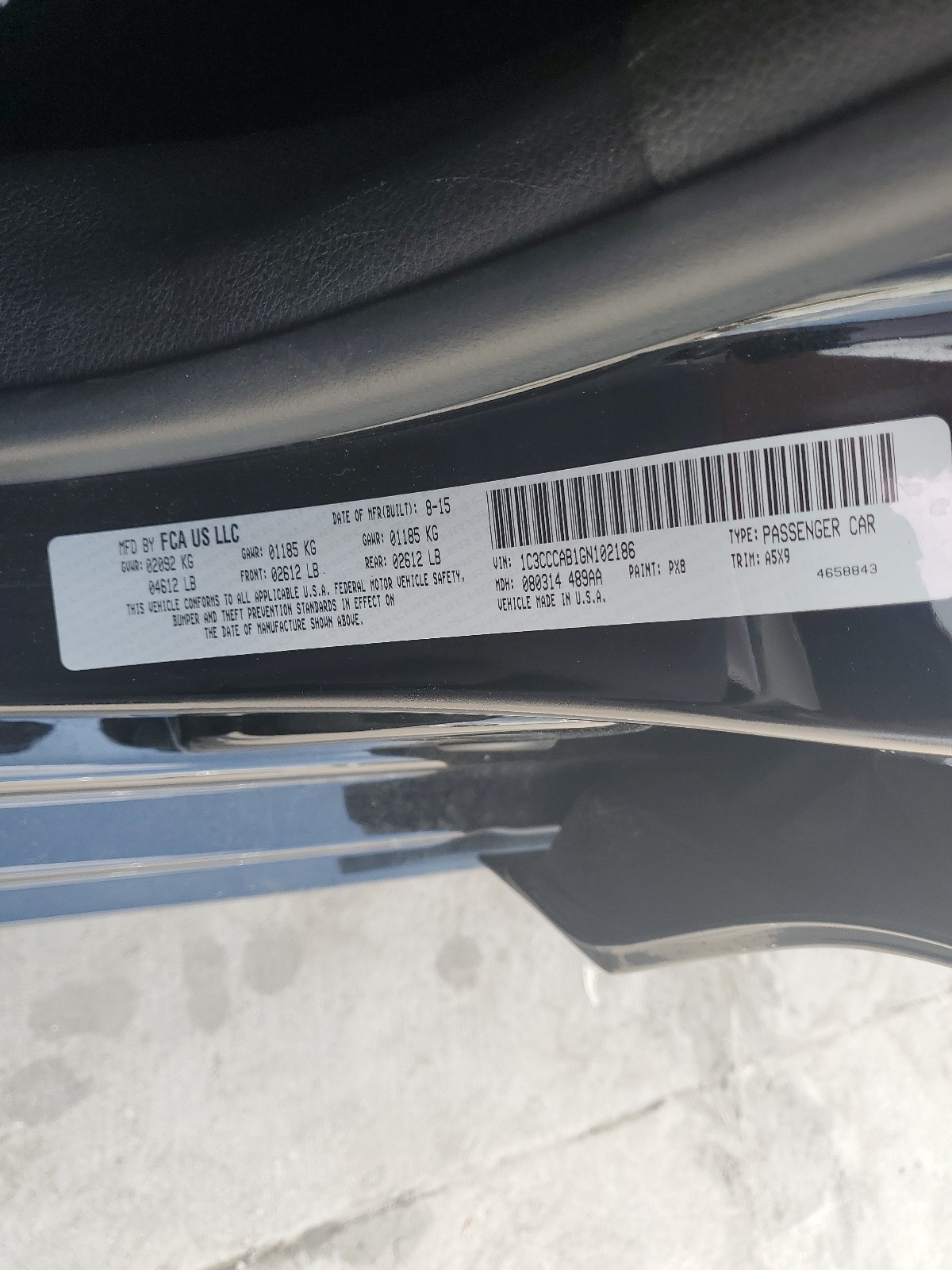 1C3CCCAB1GN102186 2016 Chrysler 200 Limited